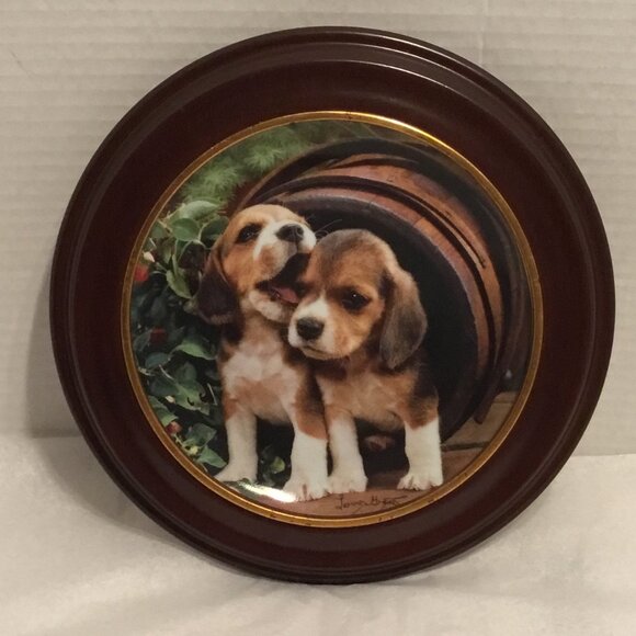Franklin Mint Barrel O' Beagles Limited Edition Numbered Collector's Plate - Picture 1 of 6